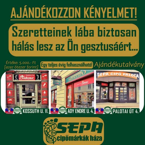 SEPA CIPŐ ONLINE AJÁNDÉKUTALVÁNY